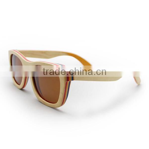 High quality wholesale maple wood rainbow wooden sunglasses