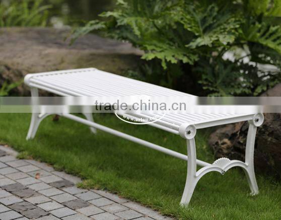 Arlau Cast Aluminum Outdoor Garden Furniture,Iron Bench,Hdpe Bench Seat With Galvanized Steel Legs