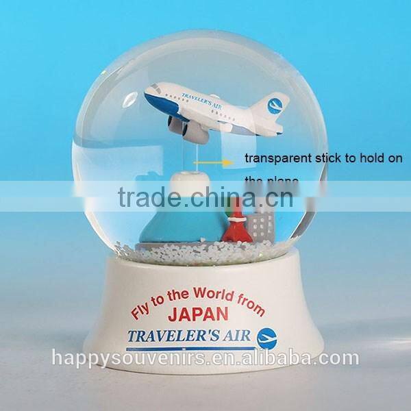 Handmade Resin And Glass Water Ball for boys, cool plane snowdome