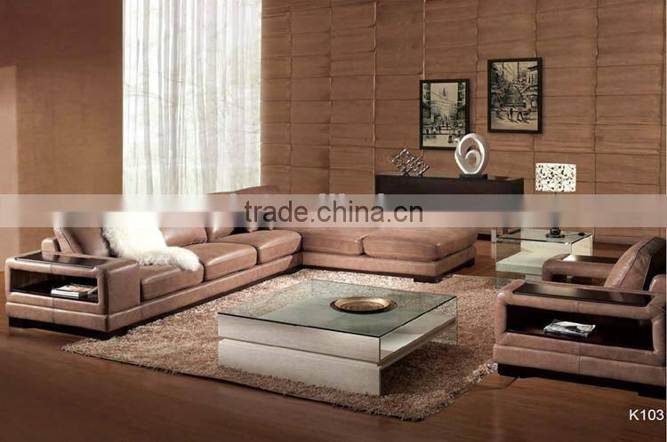 K103 Top Italy genuine leather sofa set corner sofa modern living room sofa
