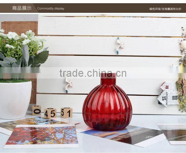 wholesale colored pumpkin shape glass vase with cork