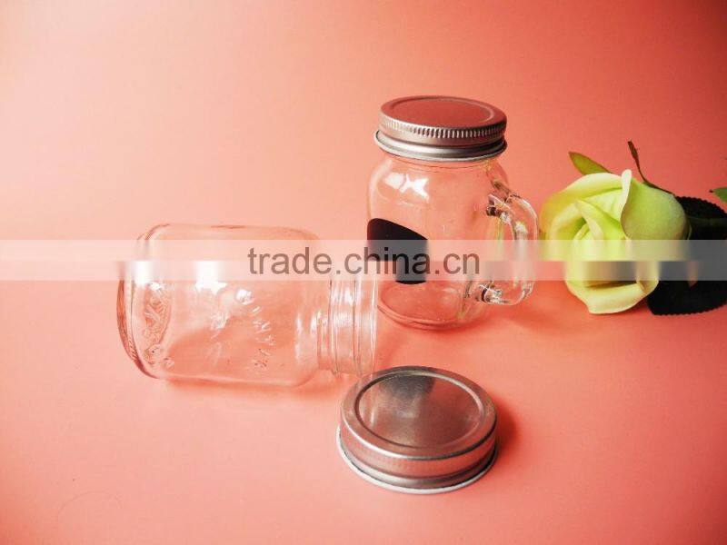 120ml baby use glass mason jar for ejuice with black frosted and tin lid