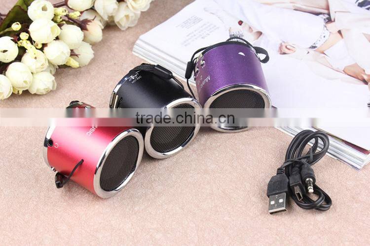 Multi-function portable mini speaker supports FM/ TF Card/ USB/ 3.5mm jack audio device