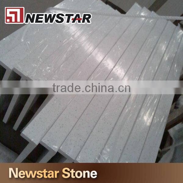 Polished shimmer white quartz crystal stone tiles