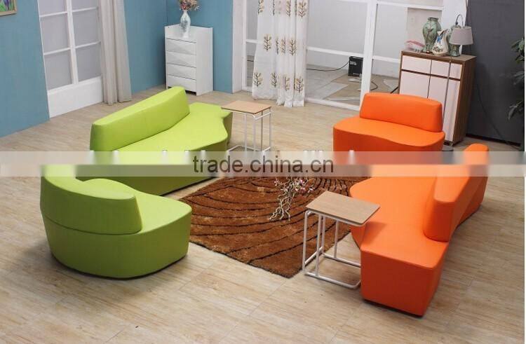 Amazing high fashion project furniture modern colorful backrest sofa chair free style waiting seats for shopping center