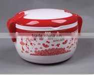 Portable single round lunch box with lock