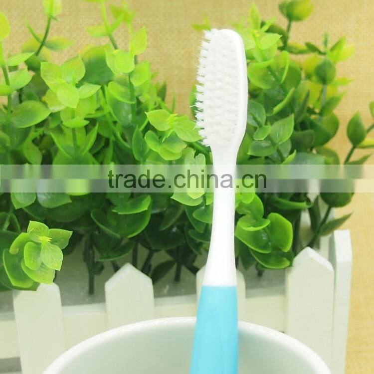 Dupont nylon rounded bristle Long rubber handle adult toothbrush