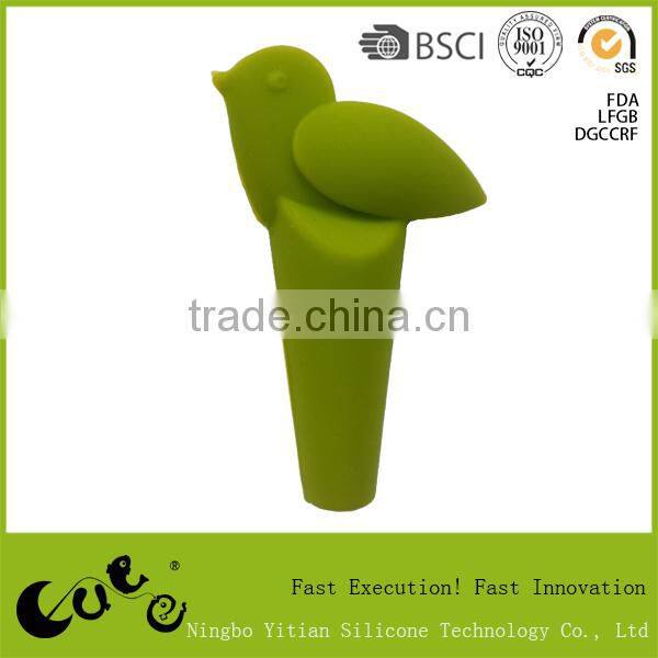silicone bottle stopper bird shape/ silicone wine stopper