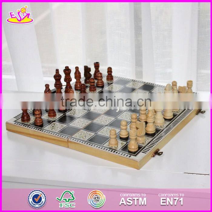 2017 New design educational classic wooden chess game for kids W11A056