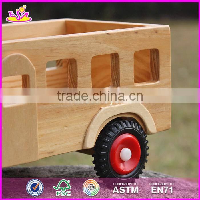 2017 New products kids small toys solid wooden toy cars and trucks W04A332