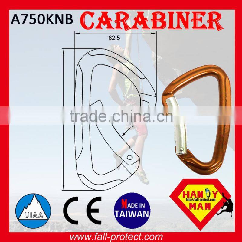 CE+UIAA Certificate Mountain Climbing Aluminum Carabiner With 24KN