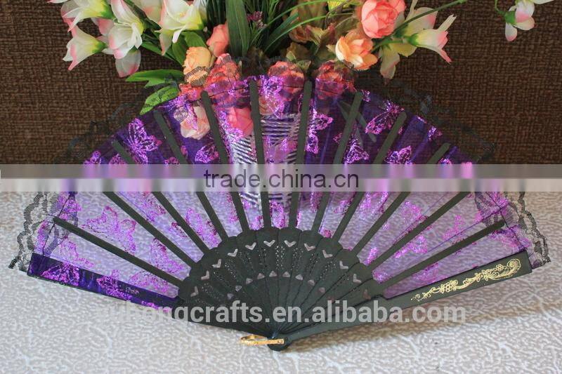 Promotional lace colorful hand fan