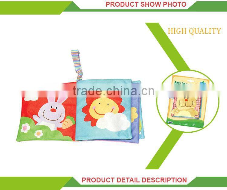 2015 new design colorful early learning cloth baby soft book