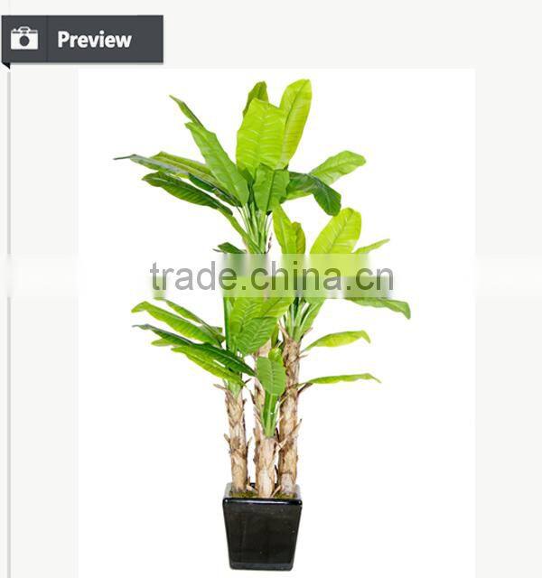 Green decorative artificial banana tree plastic banana plants