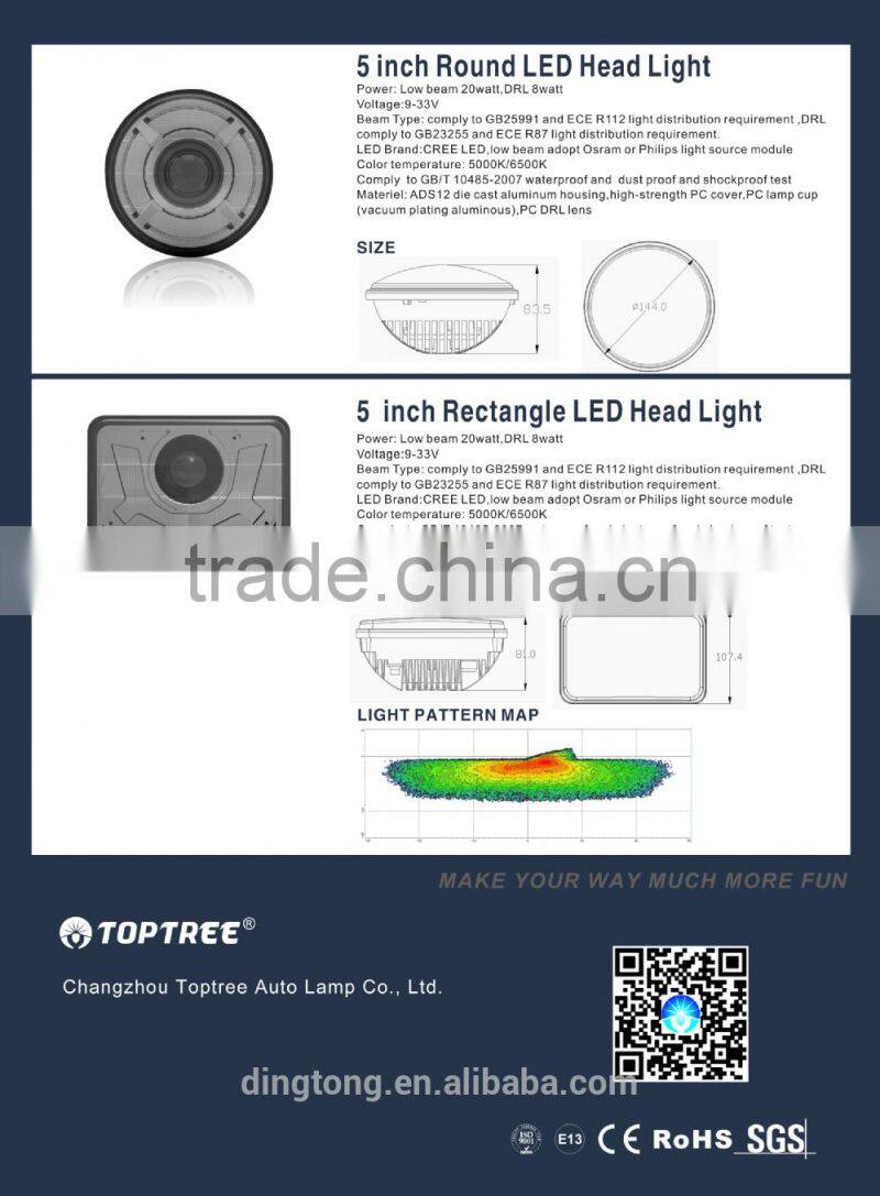 4x6 led headlights/ led headlight low beam high beam