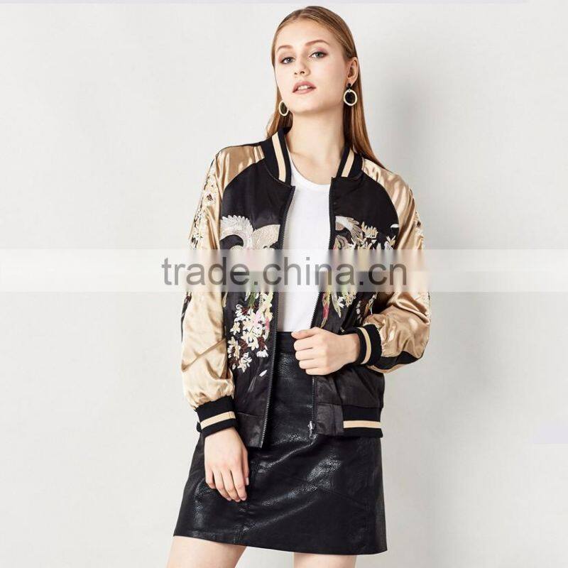 Womens embroidered jacket wholesale custom bomber jackets