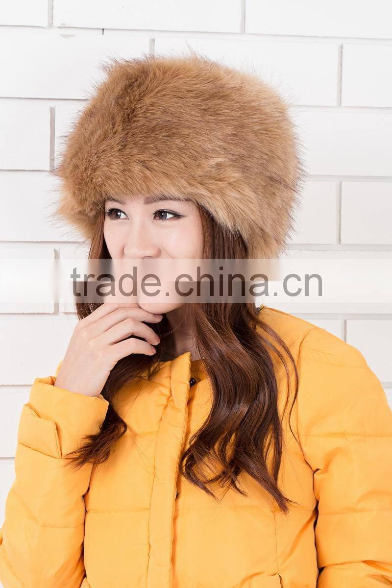 high-grade winter/autumn warm thick Russia Mongolia flat-topped faux fox fur hat