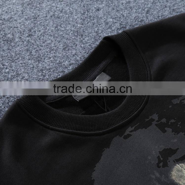 2015 Animal printing plain cotton crew long sleeve t shirt