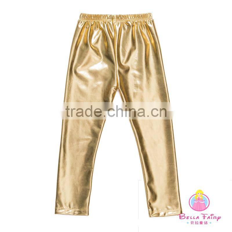 wholesale new style fall boutique girls pants fabric printed gold baby legging baby pants made in China 2016