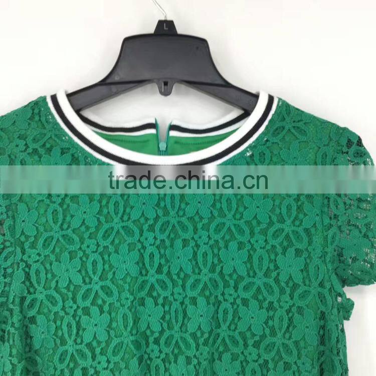 Yiwu leftover stock latest design ladies lace dress