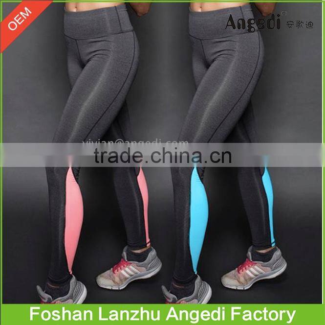 Women Sports Legging Skinny Jogging Bodybuilding Polyester Pants with High Elasticity Gym running workout pants