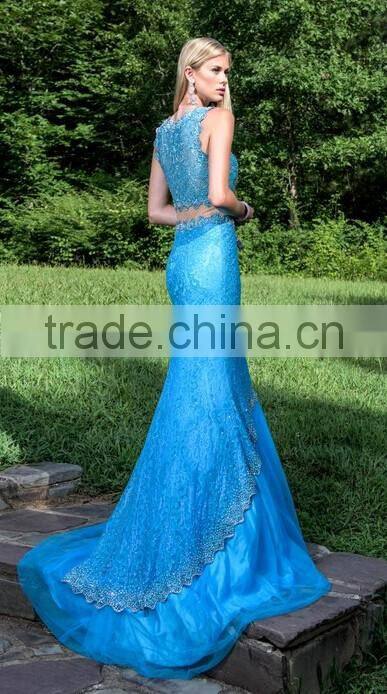 lace designs high neck off shoulder evening dress woman