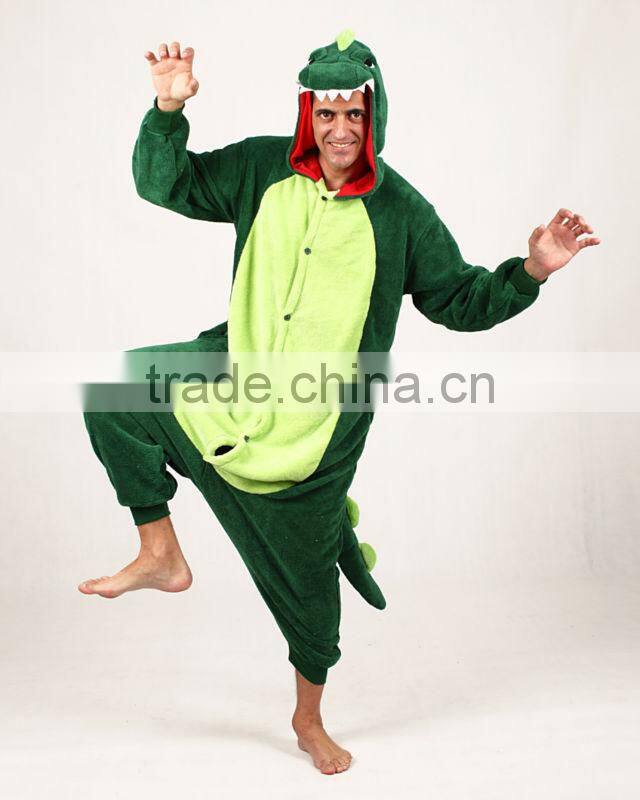 Lovely Pajamas Romper Unisex adult fleece Dinosaur animal onesie
