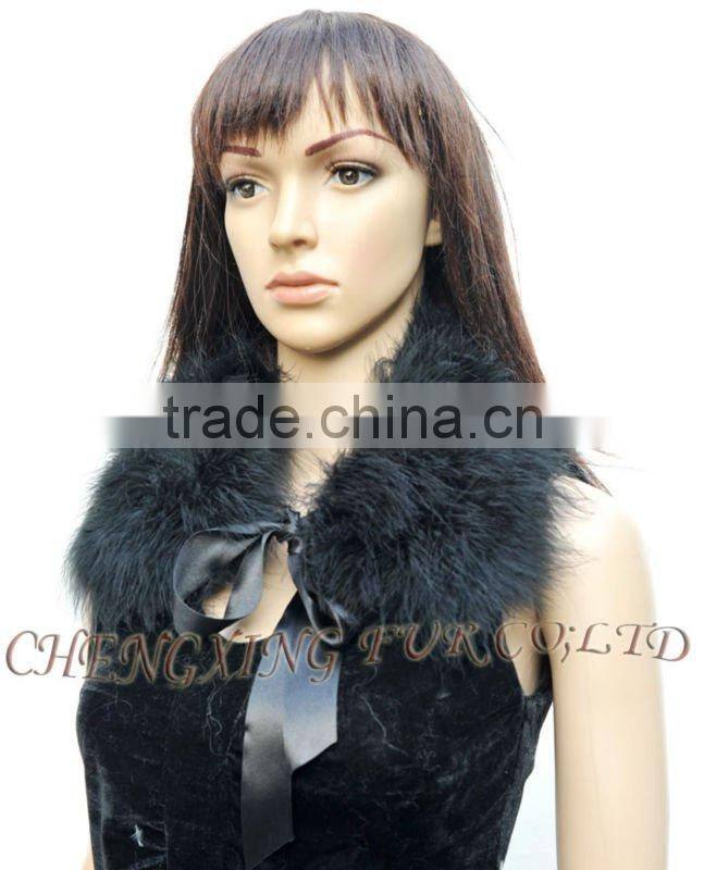 CX-A-46B Wholesale Cheap Woman Feather Turkey Fur Detachable Fur Collars