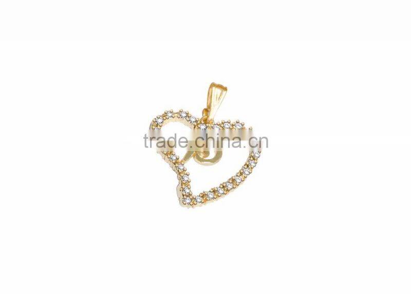 Gold Plated CZ Studded Heart Pendant