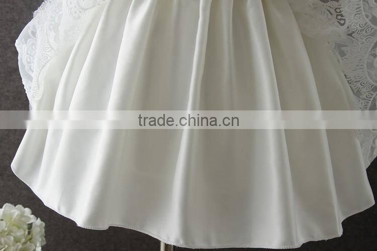 New arrival summer baby clothes White Embroidery Flower Lovely Lace Net 0-2 Years old party dress baby first Communion dresses