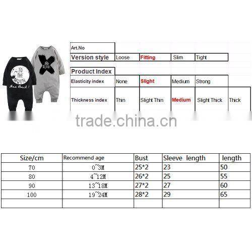 Kids baby boy warm organic printing baby romper