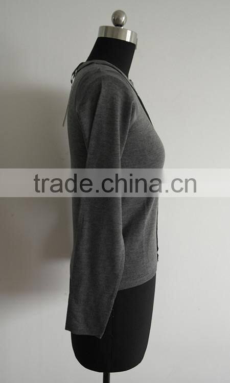 fashion formal ladies plain knitted cardigan sweater