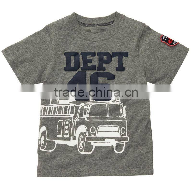 KIDS PRINTED T SHIRT WITH APPLIQUE NUMBERS