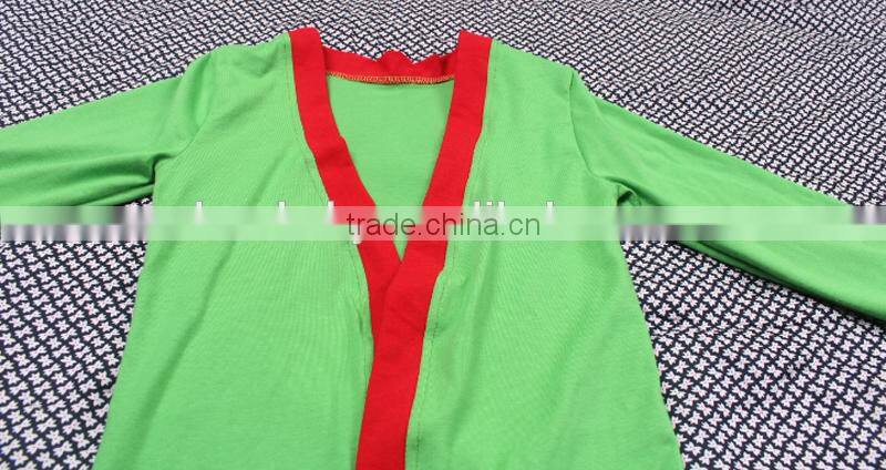Knitting Cotton Green Color Girls Stylish Overall Fashion Smock-Frock Children Outer Garment