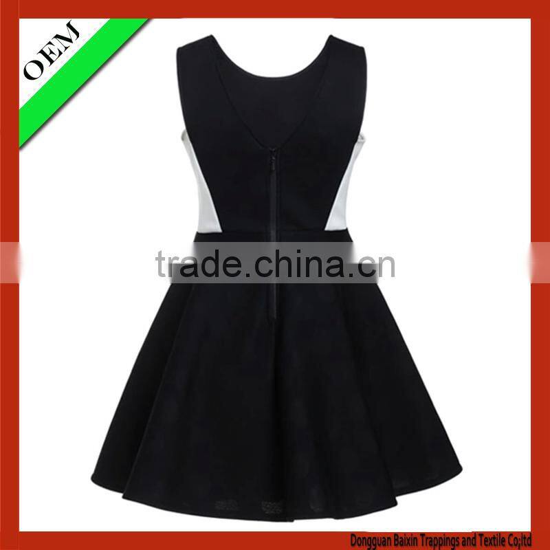 2015 new style black dress, sexy girls' dress, black chiffon dress