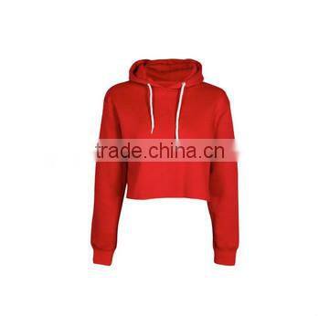Sexy crop top plain women's cheap hoodies/sweatshirts
