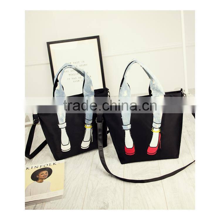 Fashion Women Shoulder Bag Quality Denim Lovely Leg Pack Tote Bag Handbag Ladies