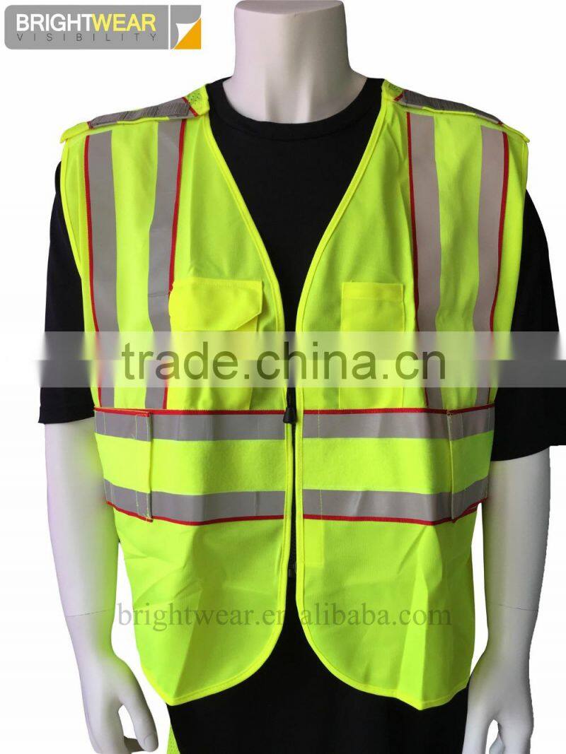ANSI 107 public 5 point breakaway style yellow high visibility vest