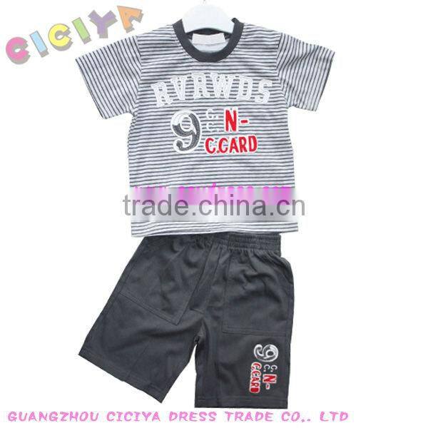 Custom boys pajamas summer designs cotton 2pcs pajamas set for boys