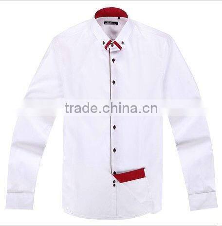 fashion double collar style long sleeve fancy shirts for men