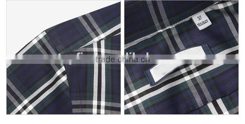Fashion new style European & American western grey and black plaid shirt for men