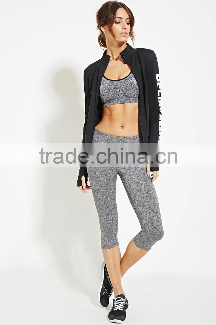 Guangzhou Shandao factory manufacture cheap wholesale 95% cotton 5% spandex women's 3/4 gym pants
