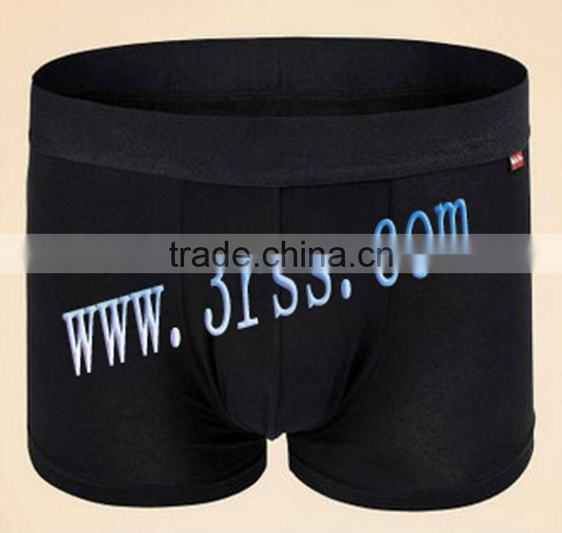 Famous brand boxer cotton ribbed black underwear men