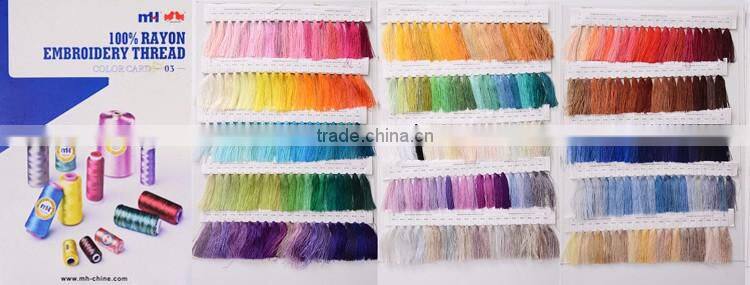 Color viscose rayon embroidery thread