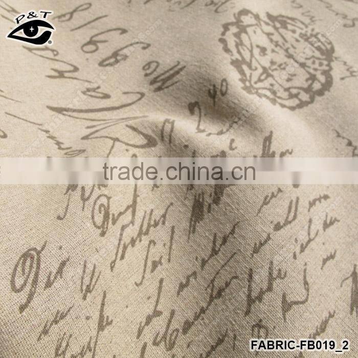 Vintage Wide Letter Printed Canvas Fabric Linen&Cotton Zakka Fabric Cotton Textile 150cm 5m/pack