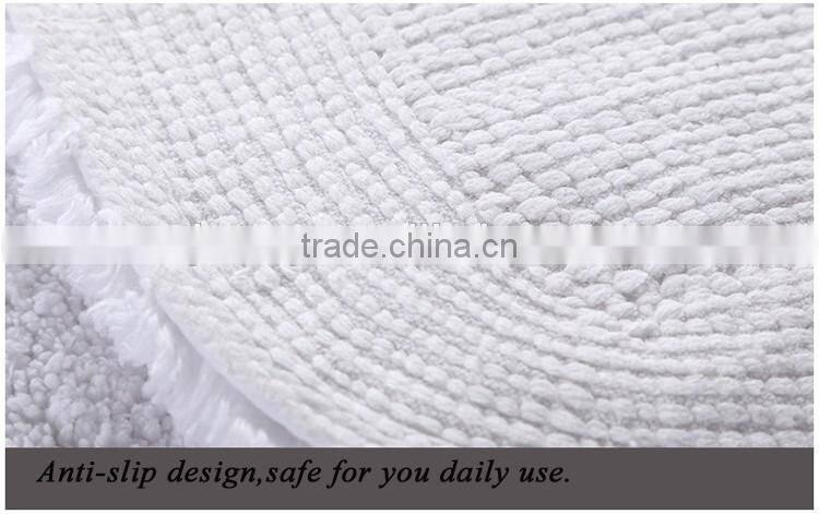 Non-slip bathroom floor mat cotton dark gray cotton embossed logo