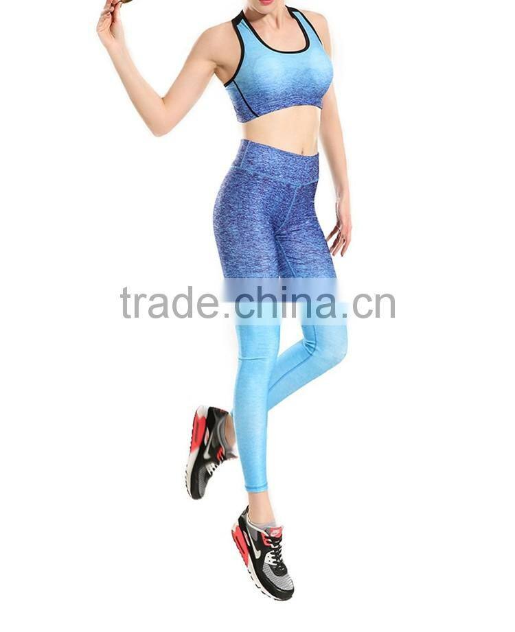 Women's Sports Gym Running Yoga Pants Leggings Bra Set