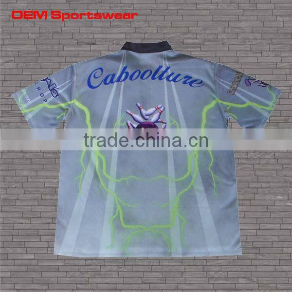 custom dye sublimated polo shirt with zip in guangdong factory