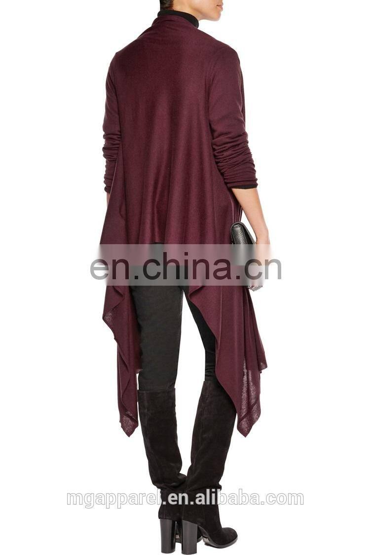 china new arrival long sleeve draped silk and cashmere blend women long cardigan