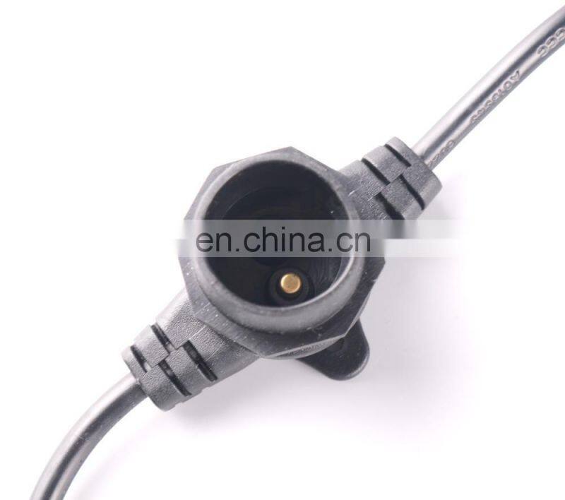 Extension cord with string lights for holiday decoration with colorful bulbs